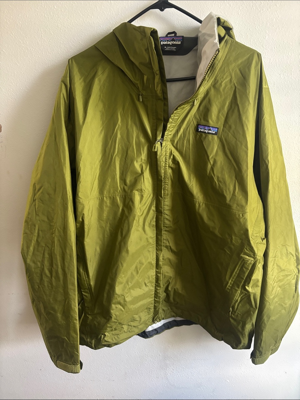 Patagonia Olive Hooded Rain Jacket
